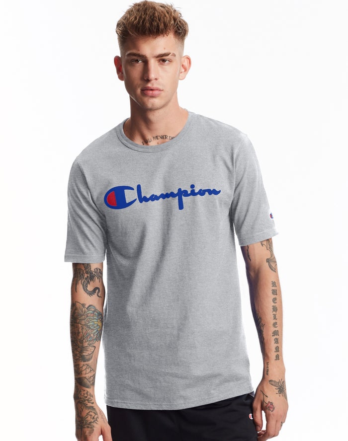 Champion Heritage Vintage Logo T-Shirt Heren - Grijs - Belgie 8341HTNUS